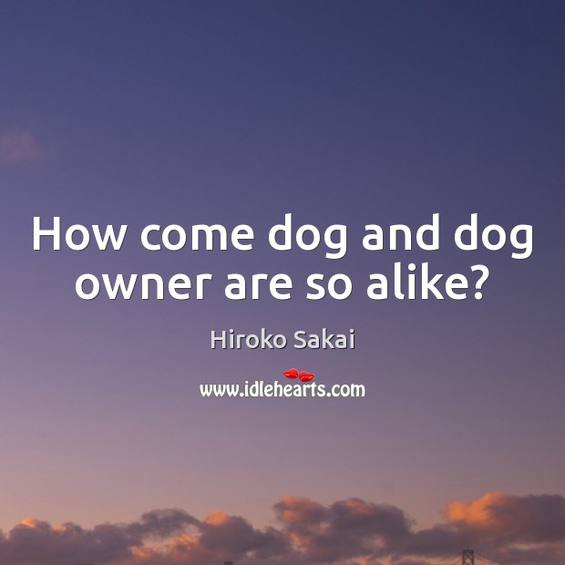 How come dog and dog owner are so alike? Hiroko Sakai Picture Quote