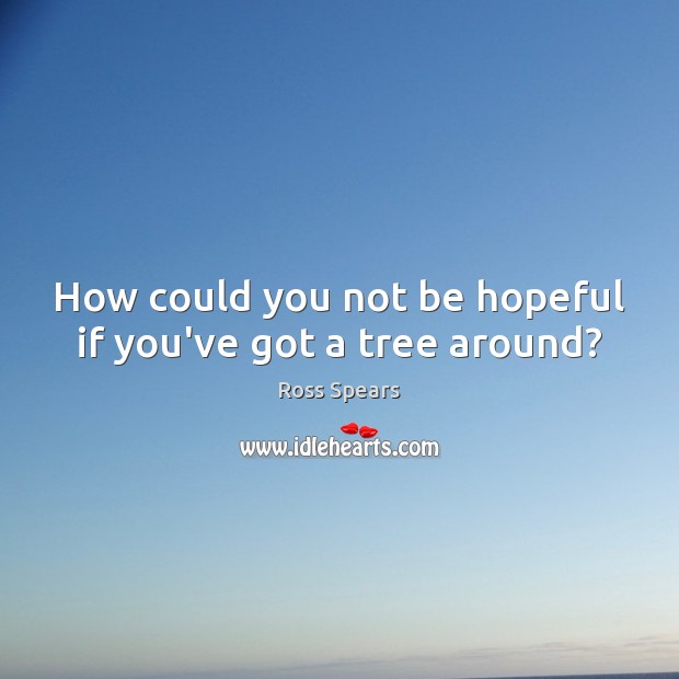 How could you not be hopeful if you’ve got a tree around? Image