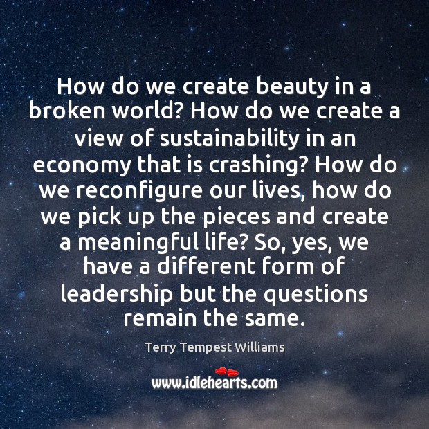 How do we create beauty in a broken world? How do we Image
