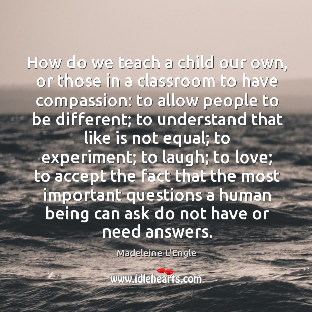 How do we teach a child our own, or those in a Image
