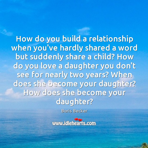 How do you build a relationship when you’ve hardly shared a word Boris Becker Picture Quote
