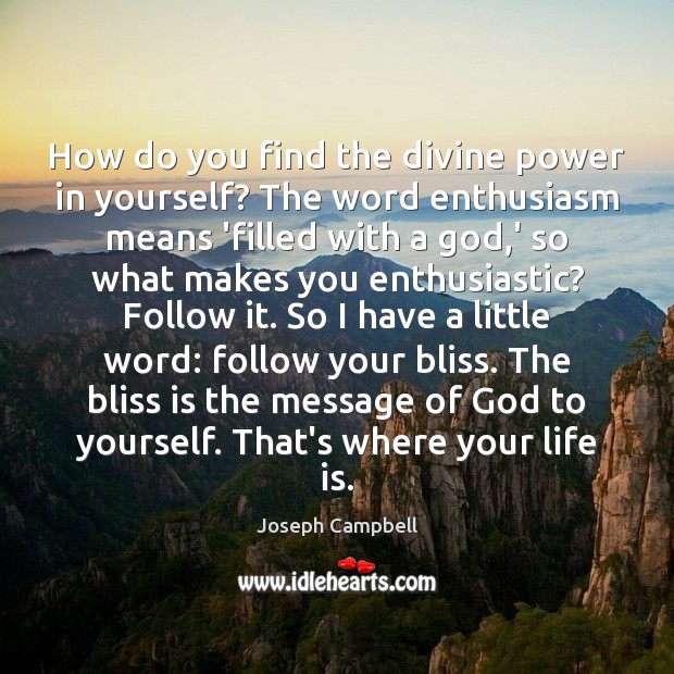 How do you find the divine power in yourself? The word enthusiasm Image