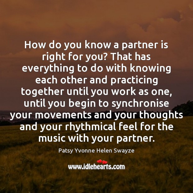How do you know a partner is right for you? That has Image
