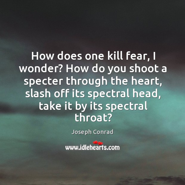 How does one kill fear, I wonder? how do you shoot a specter through the heart Image