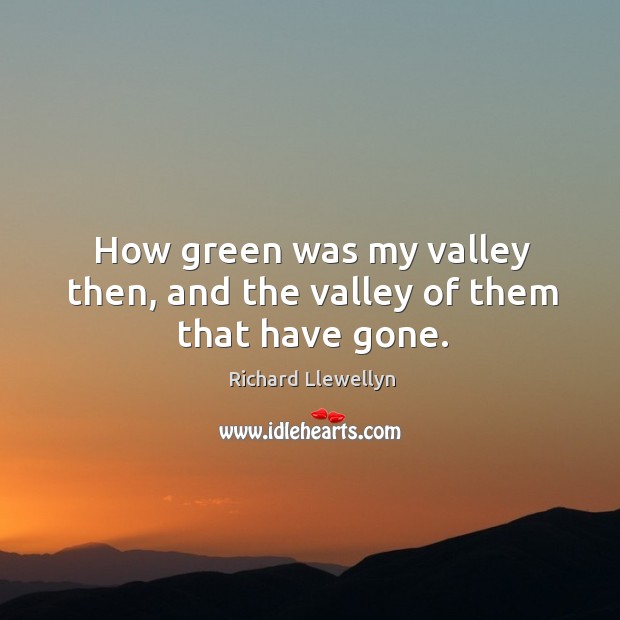How green was my valley then, and the valley of them that have gone. Image