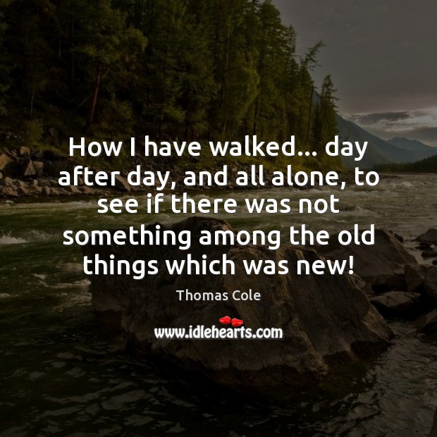 How I have walked… day after day, and all alone, to see Thomas Cole Picture Quote