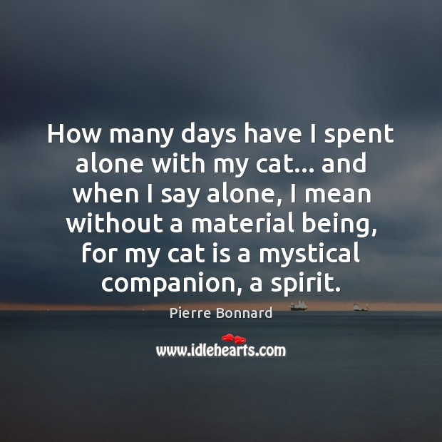 How many days have I spent alone with my cat… and when Pierre Bonnard Picture Quote