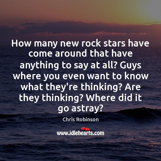 How many new rock stars have come around that have anything to Chris Robinson Picture Quote