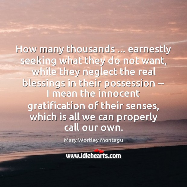 How many thousands … earnestly seeking what they do not want, while they Mary Wortley Montagu Picture Quote