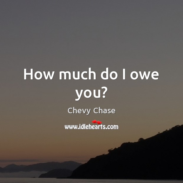 How much do I owe you? Chevy Chase Picture Quote