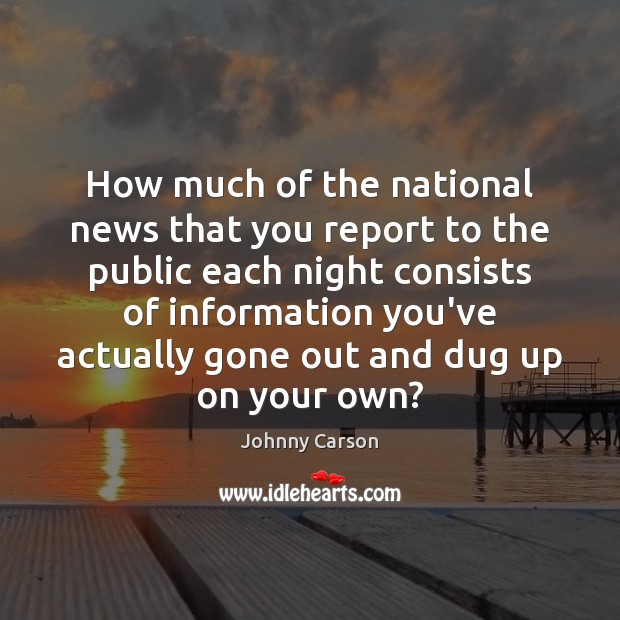 How much of the national news that you report to the public Image