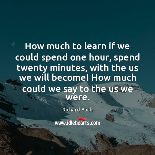 How much to learn if we could spend one hour, spend twenty Richard Bach Picture Quote