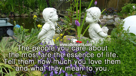 The people you care about the most are the essence of life. Image