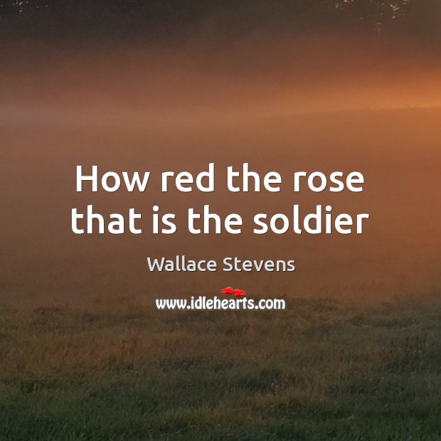 How red the rose that is the soldier Wallace Stevens Picture Quote