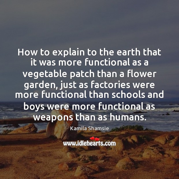 How to explain to the earth that it was more functional as Kamila Shamsie Picture Quote