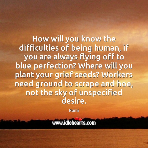 How will you know the difficulties of being human, if you are 