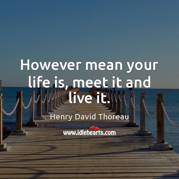 However mean your life is, meet it and live it. Life Quotes Image