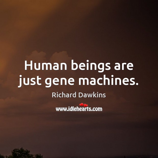 Human beings are just gene machines. Richard Dawkins Picture Quote