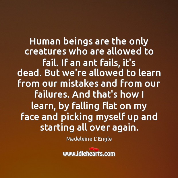 Human beings are the only creatures who are allowed to fail. If Image