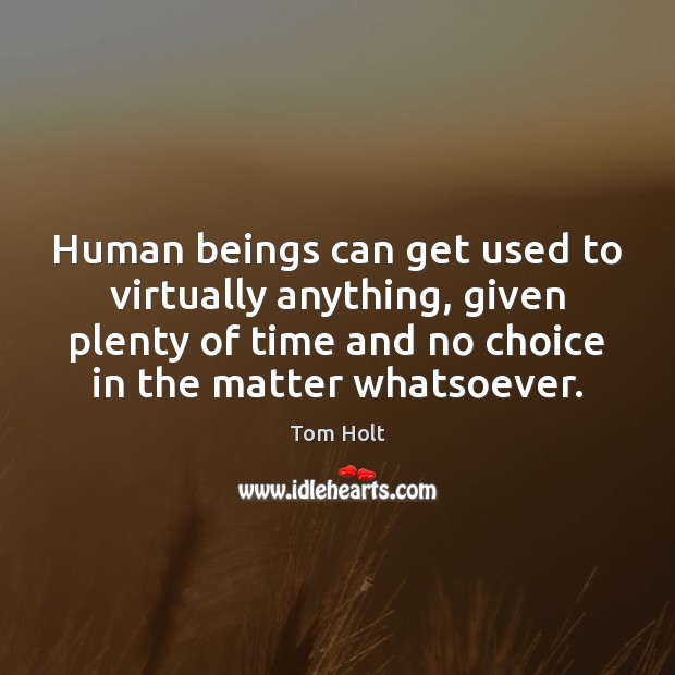 Human beings can get used to virtually anything, given plenty of time Tom Holt Picture Quote