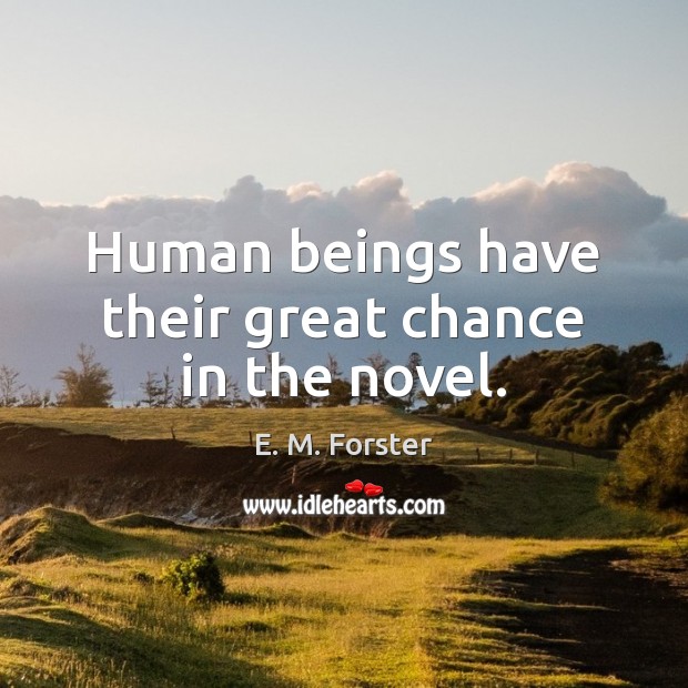 Human beings have their great chance in the novel. E. M. Forster Picture Quote