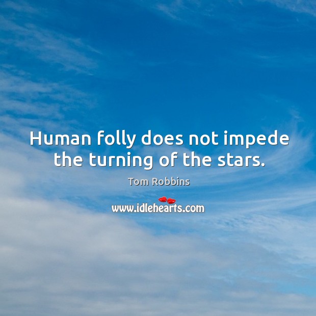 Human folly does not impede the turning of the stars. Image