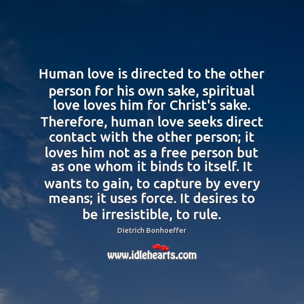 Human love is directed to the other person for his own sake, Image