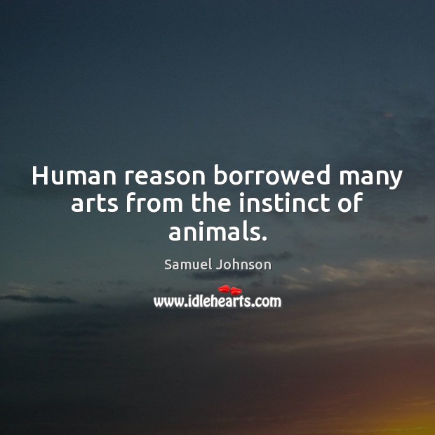 Human reason borrowed many arts from the instinct of animals. Image