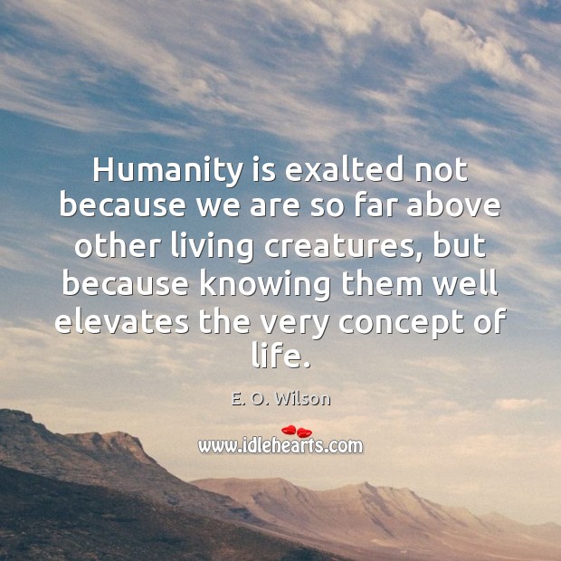 Humanity is exalted not because we are so far above other living Humanity Quotes Image