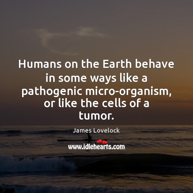 Humans on the Earth behave in some ways like a pathogenic micro-organism, Image