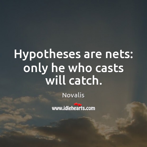 Hypotheses are nets: only he who casts will catch. Image