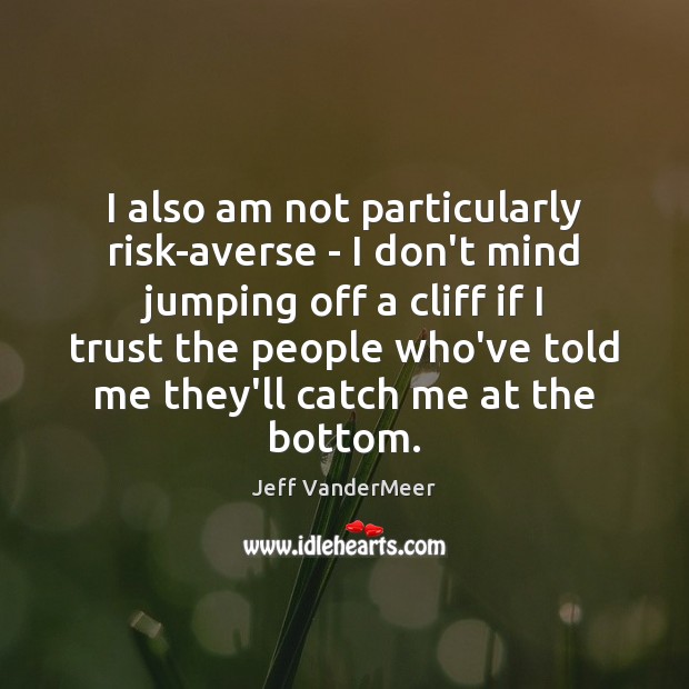 I also am not particularly risk-averse – I don’t mind jumping off Image