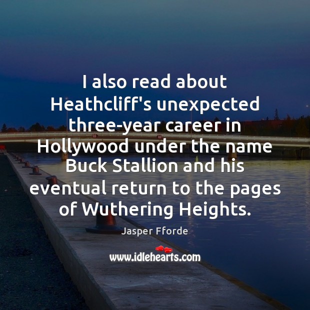 I also read about Heathcliff’s unexpected three-year career in Hollywood under the Image