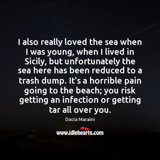 I also really loved the sea when I was young, when I Dacia Maraini Picture Quote