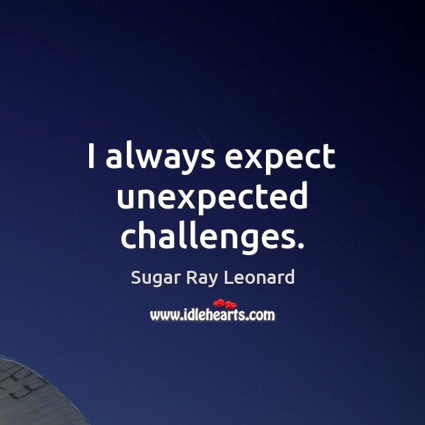 I always expect unexpected challenges. Expect Quotes Image