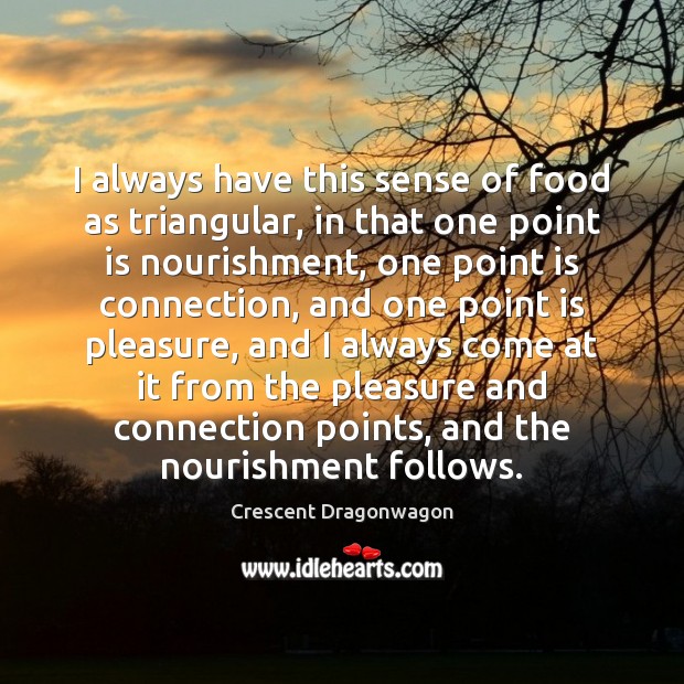 I always have this sense of food as triangular, in that one Crescent Dragonwagon Picture Quote