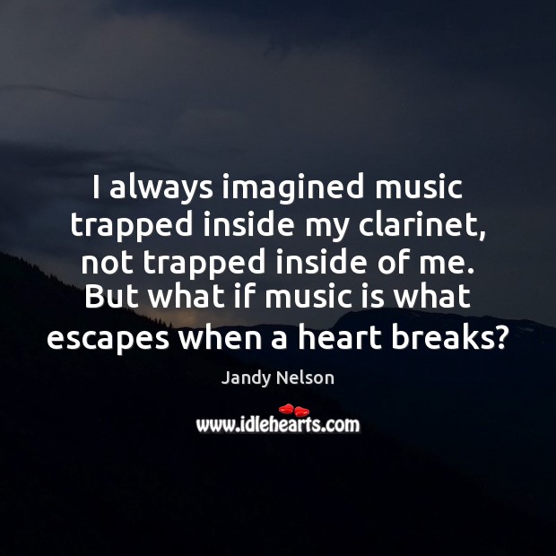 I always imagined music trapped inside my clarinet, not trapped inside of Jandy Nelson Picture Quote