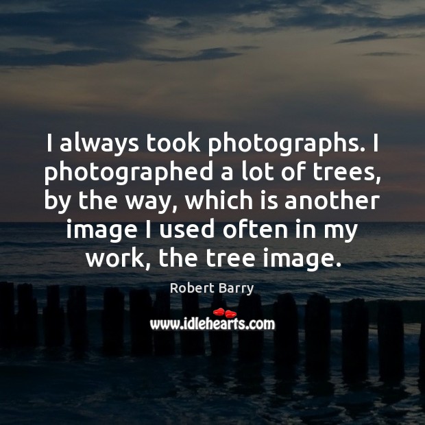 I always took photographs. I photographed a lot of trees, by the Image
