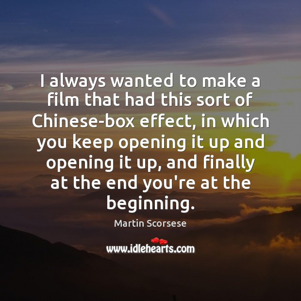 I always wanted to make a film that had this sort of Martin Scorsese Picture Quote