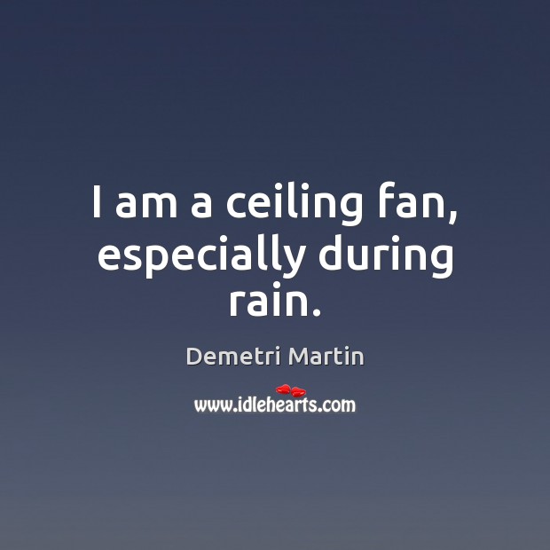 I am a ceiling fan, especially during rain. Demetri Martin Picture Quote