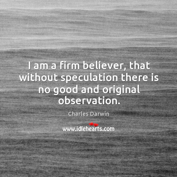 I am a firm believer, that without speculation there is no good and original observation. Image