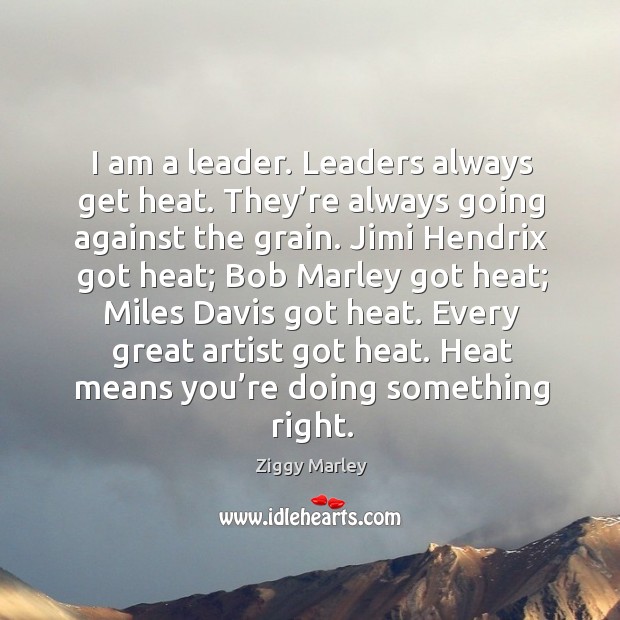 I am a leader. Leaders always get heat. Image
