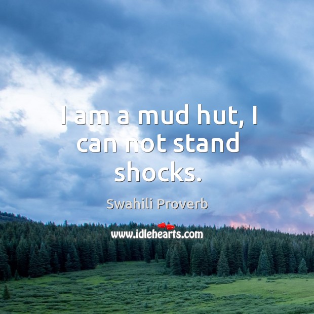 I am a mud hut, I can not stand shocks. Image