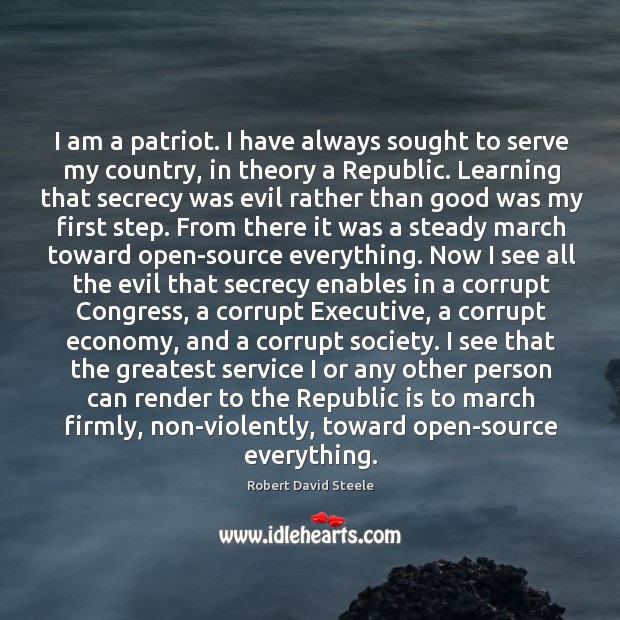 I am a patriot. I have always sought to serve my country, Image