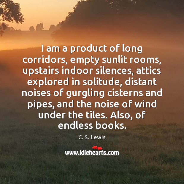 I am a product of long corridors, empty sunlit rooms, upstairs indoor Image