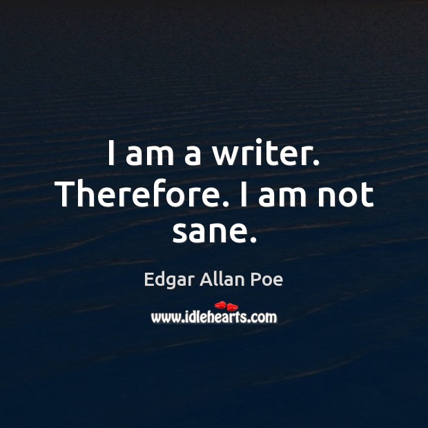 I am a writer. Therefore. I am not sane. Image
