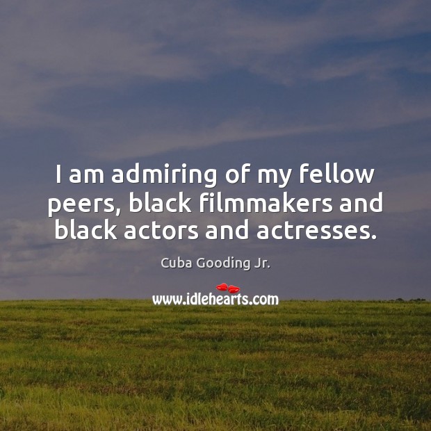 I am admiring of my fellow peers, black filmmakers and black actors and actresses. 