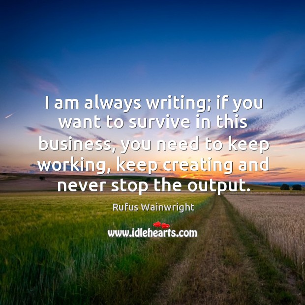 I am always writing; if you want to survive in this business, Image