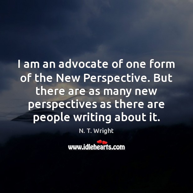 I am an advocate of one form of the New Perspective. But Image