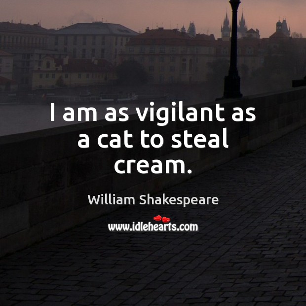 I am as vigilant as a cat to steal cream. Image